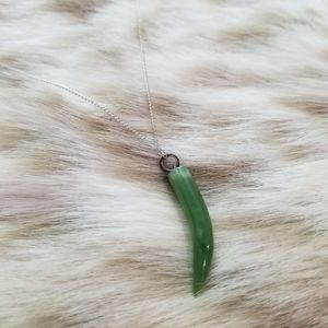 Sterling Silver Elka Jade Tooth Pendant Necklace